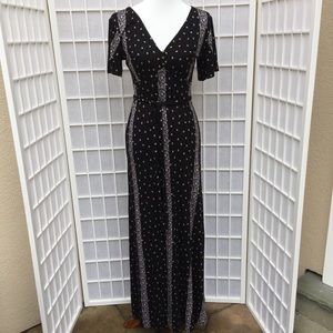 Lucky Brand Boho Black and White Maxi Dress